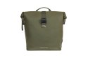 Sakwa podwówjna BASIL SOHO DOUBLE PANNIER BAG NORDLICHT Universal Bridge System 41L, 100% wodoodporna moss green oświetlenie Nor