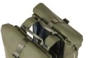 Sakwa podwówjna BASIL SOHO DOUBLE PANNIER BAG NORDLICHT Universal Bridge System 41L, 100% wodoodporna moss green oświetlenie Nor