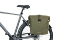 Sakwa podwówjna BASIL SOHO DOUBLE PANNIER BAG NORDLICHT Universal Bridge System 41L, 100% wodoodporna moss green oświetlenie Nor