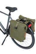 Sakwa podwówjna BASIL SOHO DOUBLE PANNIER BAG NORDLICHT Universal Bridge System 41L, 100% wodoodporna moss green oświetlenie Nor