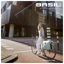 Sakwa podwówjna BASIL SOHO DOUBLE PANNIER BAG NORDLICHT Universal Bridge System 41L, 100% wodoodporna moss green oświetlenie Nor