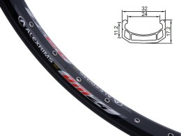 Obręcz extreme ALEXRIMS DM24, V-brake, Stożek 17,2mm, 24