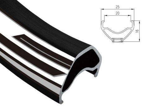 Obręcz mtb ALEXRIMS SC PRO, H. tarczowy, Stożek 22mm, 29" 622-20, 32 otwory, Kapslowana, Czarna, Waga 400g (DWZ)