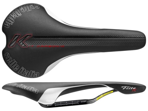 Siodło SELLE ITALIA FLITE KIT CARBONIO L (id match L1), Carbon/keramic Rail, Fibra-Tek, 180g (WYPRZEDAŻ 45%)