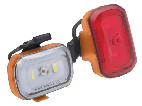 Zestaw lampki BLACKBURN CLICK USB przód 60 lumenów, CLICK USB tył 20 lumenów pomarańczowe