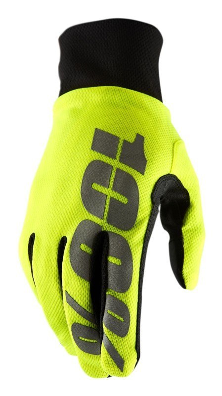 Rękawiczki 100% HYDROMATIC Waterproof Glove neon yellow roz. XL (długość dłoni 200-209 mm) (WYPRZEDAŻ -50%)