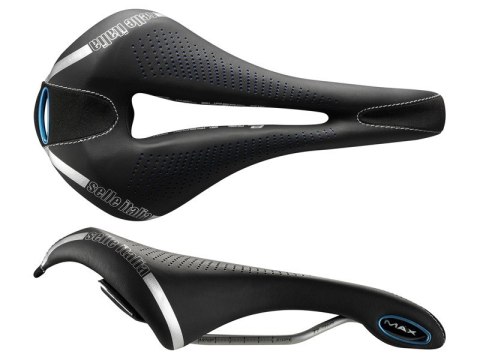 Siodło SELLE ITALIA MAX FLITE E-BIKE TI316 GEL SUPERFLOW L (id match L3), TI 316 Rail, Fibra-Tek - Mokka, 335g, Czarno-niebieski