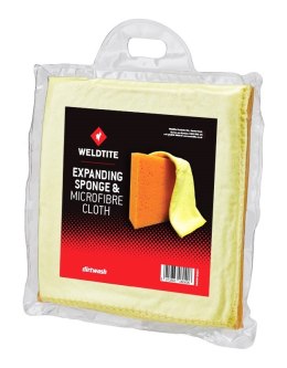 Gąbka i ścierka z mikrofibry WELDTITE EXPANDING SPONGE & MICROFIBRE CLOTH (DWZ)