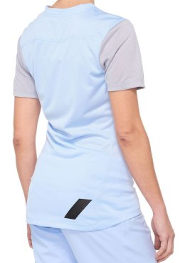 Koszulka damska 100% RIDECAMP Jersey krótki rękaw powder blue grey roz. L (WYPRZEDAŻ -50%)