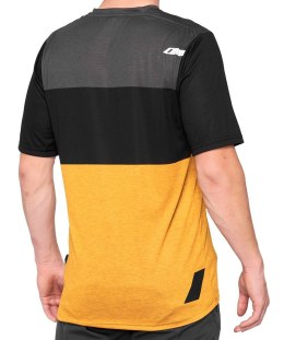 Koszulka męska 100% AIRMATIC Jersey krótki rękaw black mustard roz. L (WYPRZEDAŻ -50%)