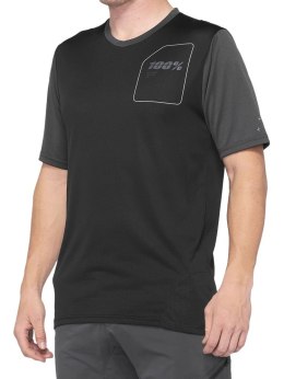 Koszulka męska 100% RIDECAMP Jersey krótki rękaw charcoal black roz. XL (WYPRZEDAŻ -50%)