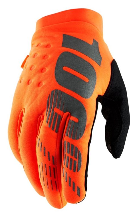 Rękawiczki 100% BRISKER Glove fluo orange black roz. S (długość dłoni 181-187 mm) (WYPRZEDAŻ -50%)