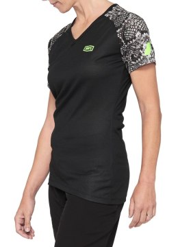 Koszulka damska 100% AIRMATIC Women's Jersey krótki rękaw black python roz. L (WYPRZEDAŻ -50%)