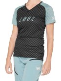 Koszulka damska 100% AIRMATIC Women's Jersey krótki rękaw seafoam checkers roz. L (WYPRZEDAŻ -50%)