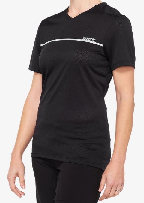 Koszulka damska 100% RIDECAMP Women's Jersey krótki rękaw black grey roz. L (WYPRZEDAŻ -50%)