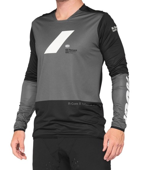 Koszulka męska 100% R-CORE X Jersey długi rękaw charcoal black roz. XL (WYPRZEDAŻ -50%)