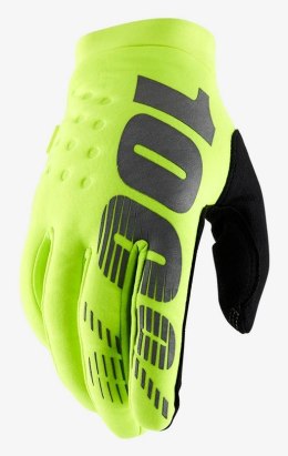 Rękawiczki 100% BRISKER Youth Glove fluo yellow roz. XL (długość dłoni 171-181 mm) (WYPRZEDAŻ -50%)