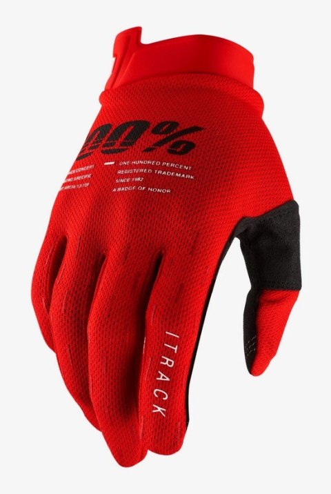 Rękawiczki 100% ITRACK Glove red roz. L (długość dłoni 193-200 mm) (WYPRZEDAŻ -50%)