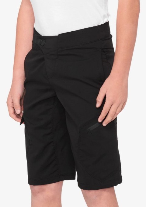 Szorty juniorskie 100% RIDECAMP Youth Shorts black roz. 22 (EUR 36) (WYPRZEDAŻ -50%)