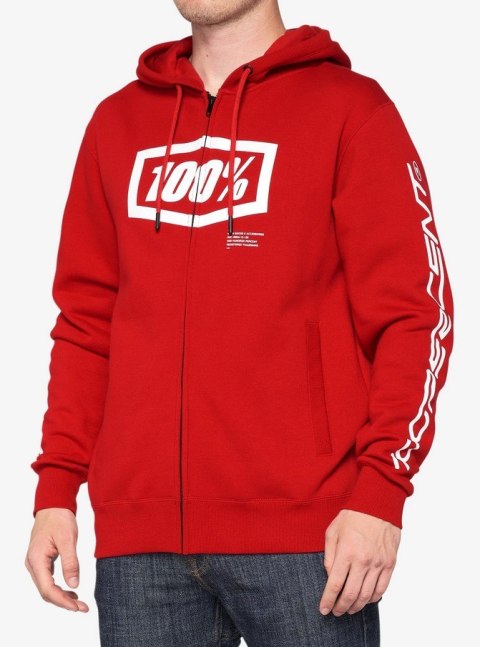 Bluza męska 100% SYNDICATE Hooded Zip Sweatshirt Chili Pepper roz. M (WYPRZEDAŻ -50%)