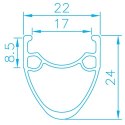 Koła szosowe ALEXRIMS ALX210, V-brake, QR, Stożek 24mm, 700C 622-17, TRS, Aluminium, Waga 1922g (NEW)