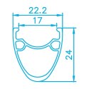 Koła szosowe ALEXRIMS CXD6, H. tarczowy IS, Sztywna oś 12X100/R12X142, Stożek 24mm, 700C 622-19, TRS, Aluminium , Waga 1881g (NE