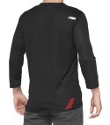 Koszulka męska 100% AIRMATIC 3/4 Sleeve Black Red roz. L (WYPRZEDAŻ -50%)