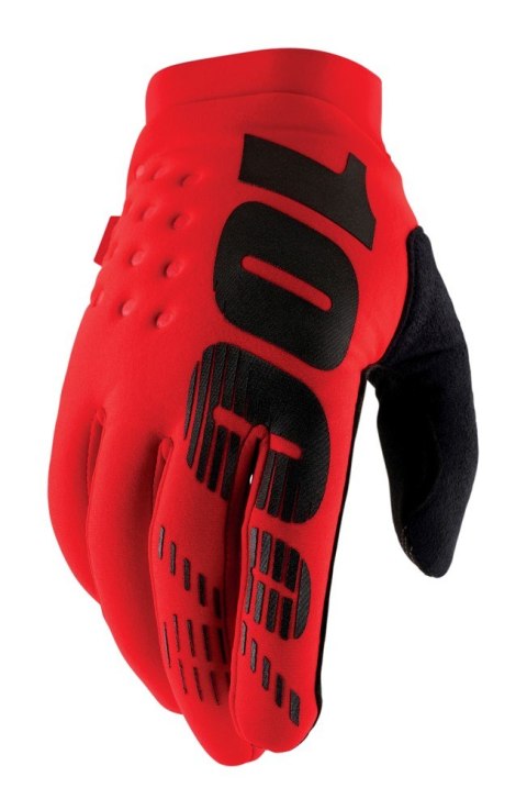 Rękawiczki 100% BRISKER Glove red roz. L (długość dłoni 193-200 mm) (WYPRZEDAŻ -50%)