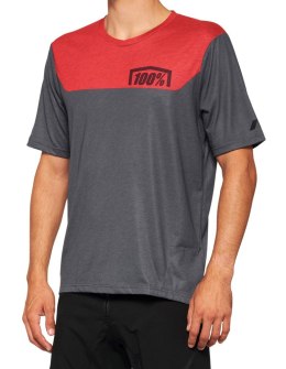 Koszulka męska 100% AIRMATIC Jersey krótki rękaw charcoal racer red roz. L (WYPRZEDAŻ -50%)