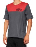 Koszulka męska 100% AIRMATIC Jersey krótki rękaw charcoal racer red roz. XL (WYPRZEDAŻ -50%)