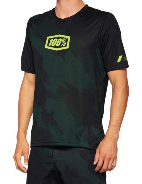 Koszulka męska 100% AIRMATIC LE Jersey krótki rękaw black camo roz. L (WYPRZEDAŻ -50%)