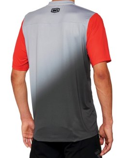 Koszulka męska 100% CELIUM Jersey krótki rękaw grey racer red roz. L (WYPRZEDAŻ -50%)