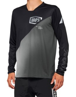 Koszulka męska 100% R-CORE X Jersey długi rękaw black grey roz. L (WYPRZEDAŻ -50%)