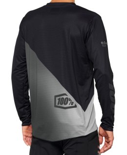 Koszulka męska 100% R-CORE X Jersey długi rękaw black grey roz. L (WYPRZEDAŻ -50%)