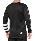 Koszulka męska 100% R-CORE Jersey długi rękaw black white roz. XL (WYPRZEDAŻ -50%)