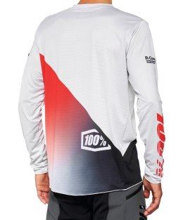 Koszulka męska 100% R-CORE X Jersey długi rękaw grey racer red roz. L (WYPRZEDAŻ -50%)