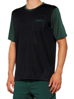 Koszulka męska 100% RIDECAMP Jersey krótki rękaw black forest green roz. L (WYPRZEDAŻ -50%)