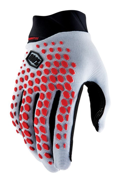 Rękawiczki 100% GEOMATIC Gloves Grey/Racer Red - XL (długość dłoni 200-209 mm) (WYPRZEDAŻ -50%)