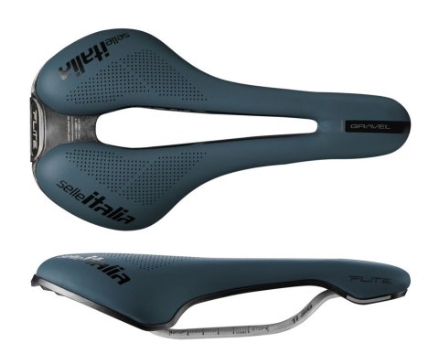 Siodło SELLE ITALIA FLITE BOOST GRAVEL TI316, Superflow S (id match - S3), TI 316 Rail, Fibra-Tek, Light Gel, 228g, Niebieskie (