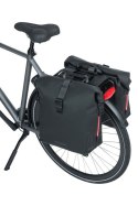 Sakwa podwówjna BASIL SOHO DOUBLE PANNIER BAG NORDLICHT Universal Bridge System 41L, 100% wodoodporna night black oświetlenie No