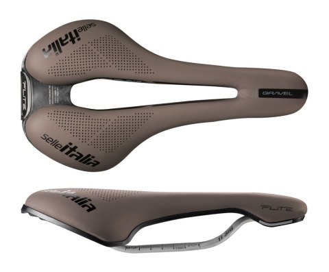 Siodło SELLE ITALIA FLITE BOOST GRAVEL TI316, Superflow S (id match - S3), TI 316 Rail, Fibra-Tek, Light Gel, 228g, Brązowe (NEW