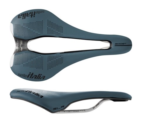 Siodło SELLE ITALIA SLR BOOST GRAVEL TI316, Superflow L (id match - L3), TI 316 Rail, Fibra-Tek, Light Gel, 209g, Niebieskie (NE