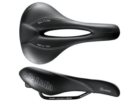 Siodło SELLE ITALIA DONNA FLOW L (id match L2), Fec Alloy Rail, Duro-Tek, Light-Gel, 345g (NEW)