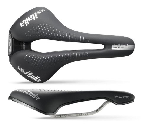 Siodło SELLE ITALIA MAX FLITE BOOST TI316 GEL SUPERFLOW L (id match L3) TI 316 Rail, Fibra-Tek, Light Gel, 234g (NEW)