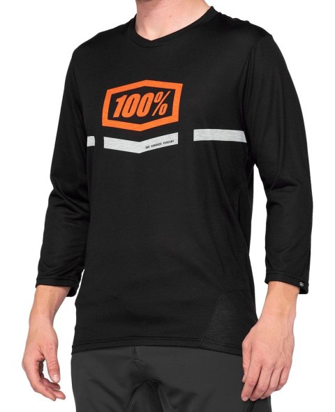 Koszulka męska 100% AIRMATIC 3/4 Sleeve black orange roz. L (WYPRZEDAŻ -50%) Koszulka męska 100% AIRMATIC 3/4 Sleeve black orange roz. L (WYPRZEDAŻ -50%)